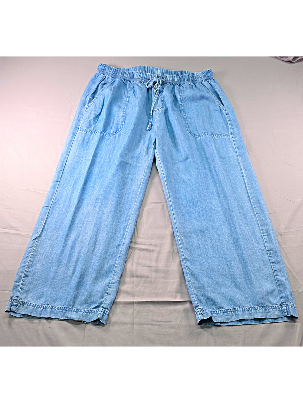 Splendid Angie Indigo Denim Pants Chambtay Drawstring Blue L